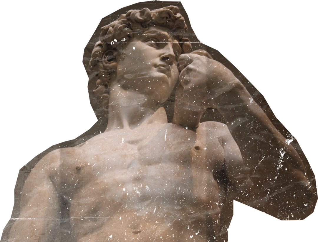 Weathered Historical David of Michelangelo Cut-out
